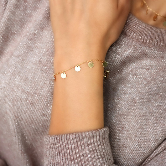 Złota bransoletka z blaszkami - srebro 925 Coccola JEWELLERY