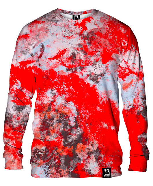 bluzy męskie Bluza Bez Kaptura Męska DR.CROW Marble Red