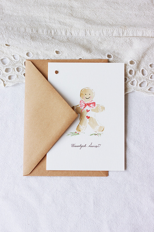 kartki świąteczne Delikatna kartka świąteczna "Piernik"