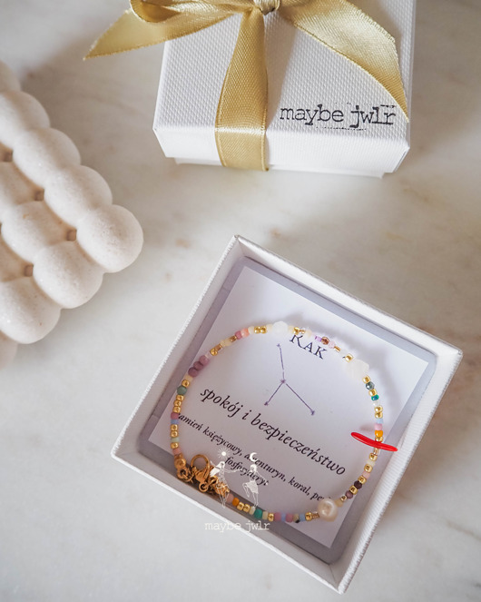 bransoletki z kamieni naturalnych Bransoletka Zodiakalna z Naturalnych Kamieni Rak