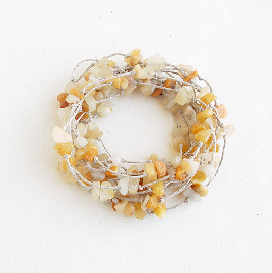 bransoletki na sznurku Jadeit żółty Bransoletka Nature