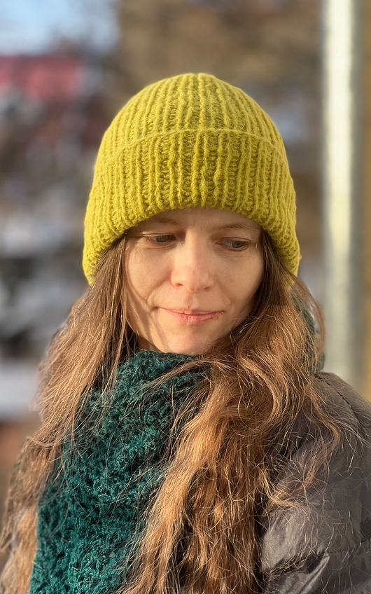 czapki damskie Przejściowa czapka Dimma z alpaki limonka