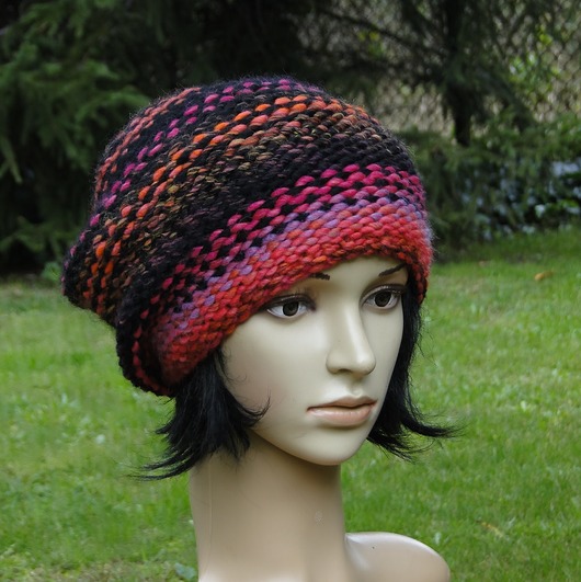gruby neon / czapa agat handmade