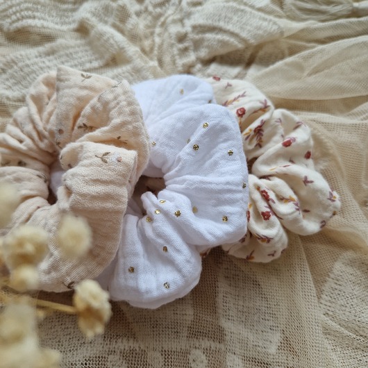 gumki do włosów Zestaw 3 scrunchie
