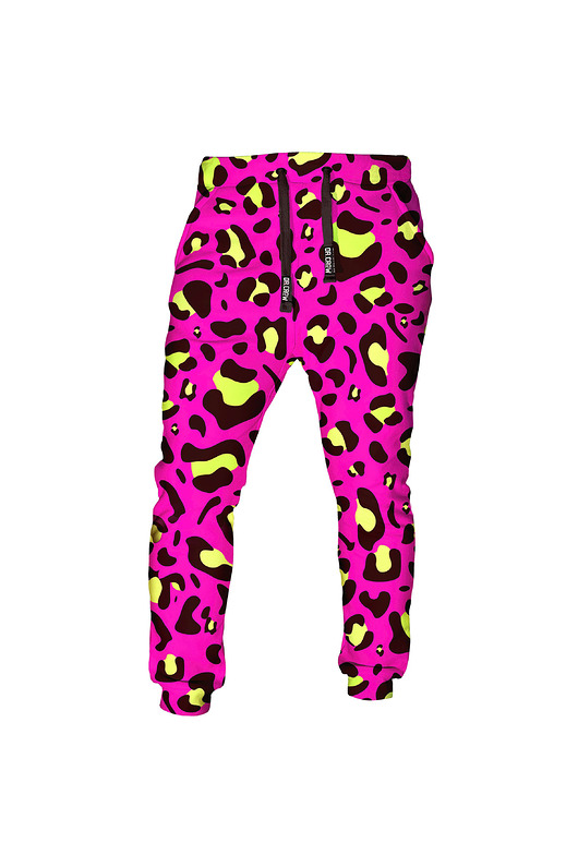 spodnie dresowe damskie DR.CROW Spodnie Fullprint Panterka Pink