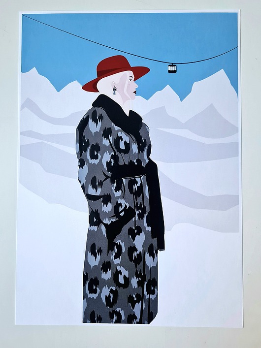 grafiki i ilustracje Lady w Czerwonym Kapeluszu