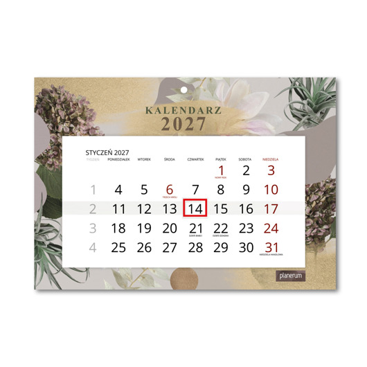 kalendarze i plannery Kalendarz Ścienny Pojedynczy 2027 Collage Garden A4