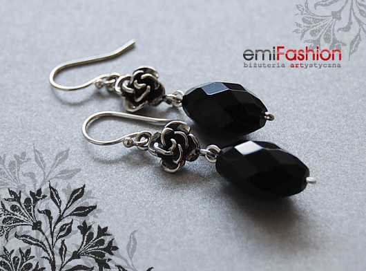Róże i fasetowany Onyks MAREMI Jewelry