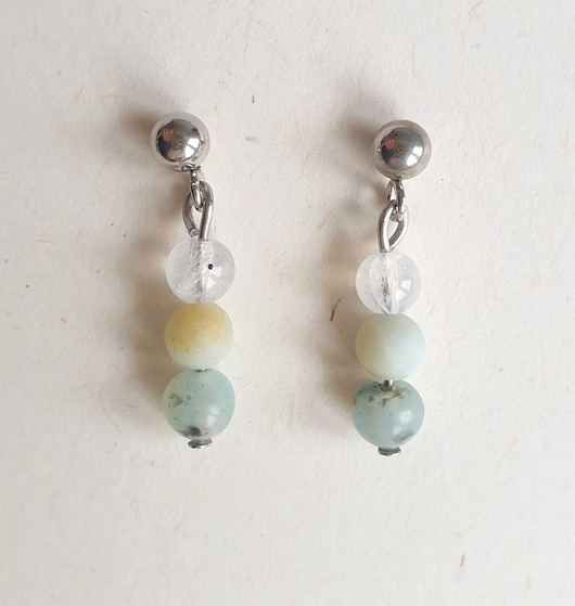 kolczyki z kamieniami Kolczyki DROPSY MINI jaspis lotus, amazonit, kamień księżycowy