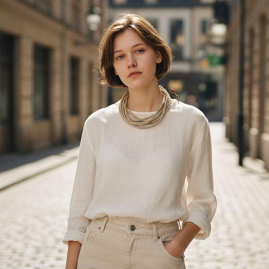 naszyjniki - inne Hanka Naszyjnika lniany warkocz