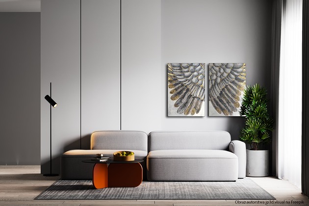 obrazy WINGS dyptyk / obraz na płótnie ręcznie malowany 70x100 cm