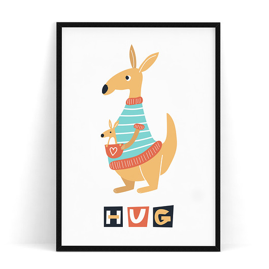 Plakat dziecięcy Hug Kangury trochę na ścianę