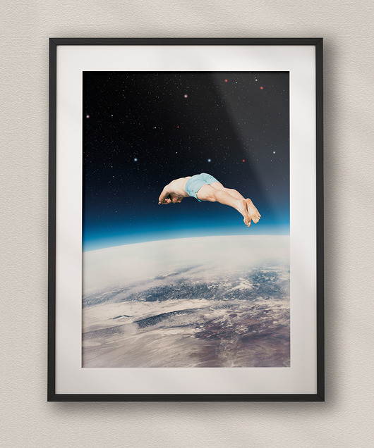 plakaty Plakat Skok w bok - Kolaż Fine Art - Dekoracja Ścienna Do Salonu