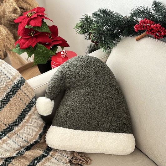 dekoracje świąteczne Poduszka W Kształcie Czapki Mikołaja Zielona