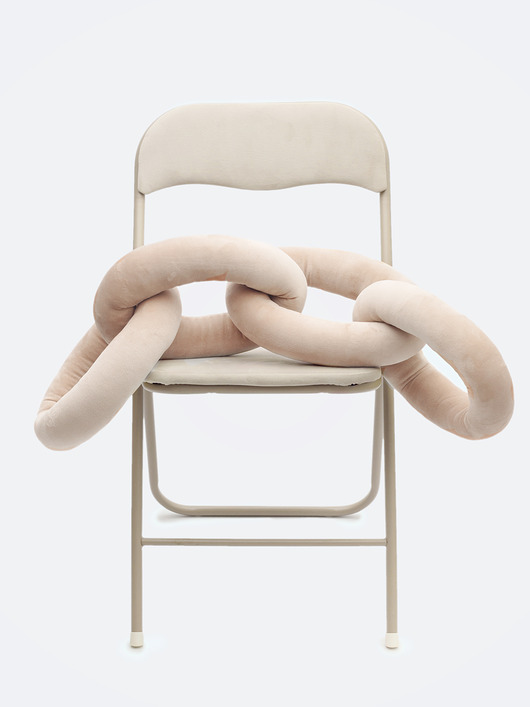 poduszki supły Poduszka Łańcuch, Chain Pillow Beżowa