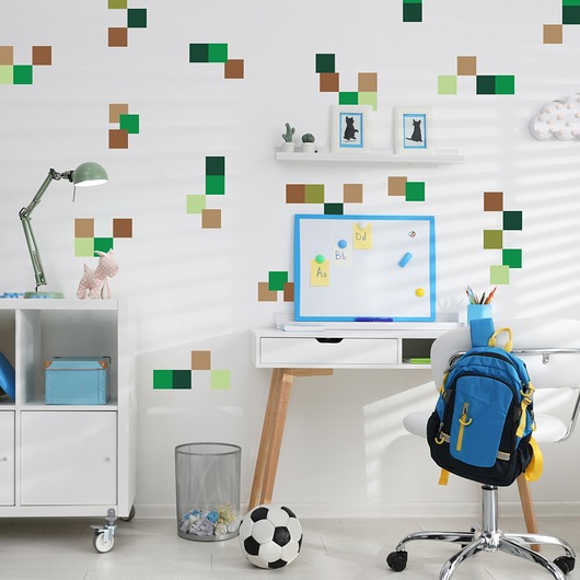 naklejki ścienne do pokoju dziecka Naklejki Minecraft Piksele Kwadraty 142NW