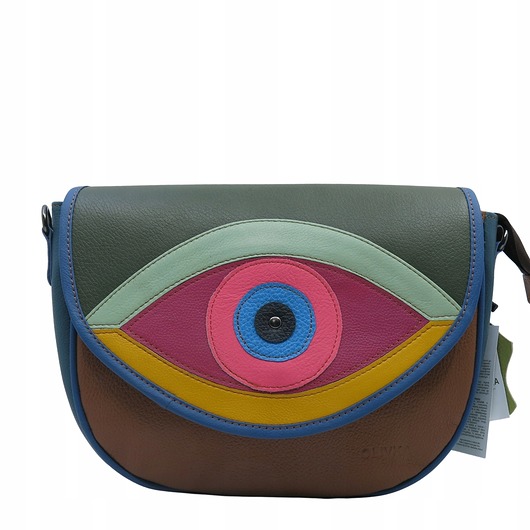 torby na ramię Torebka damska skórzana wymienna klapka 2w1 pojemna kolorowa OLIVKA