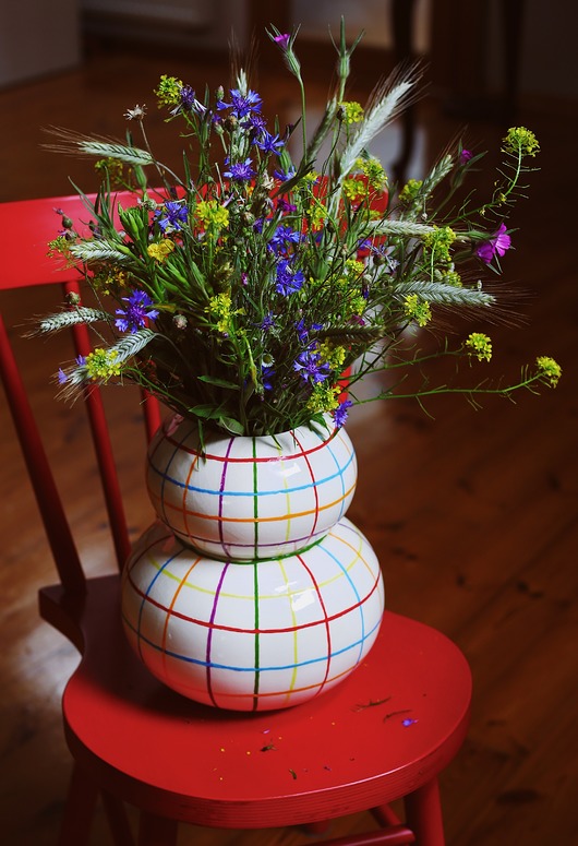 wazony Wazon ceramiczny w kratkę - na zamówienie