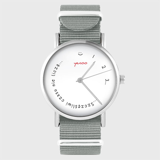 zegarki unisex Zegarek - Szczęśliwi... - szary, nylonowy