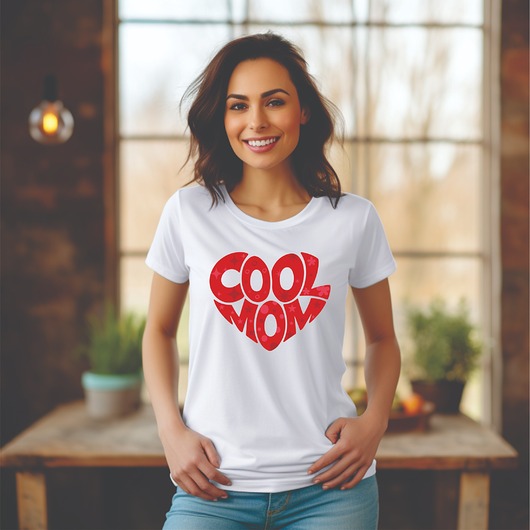 t-shirt damskie Koszulka damska z napisem COOL MOM