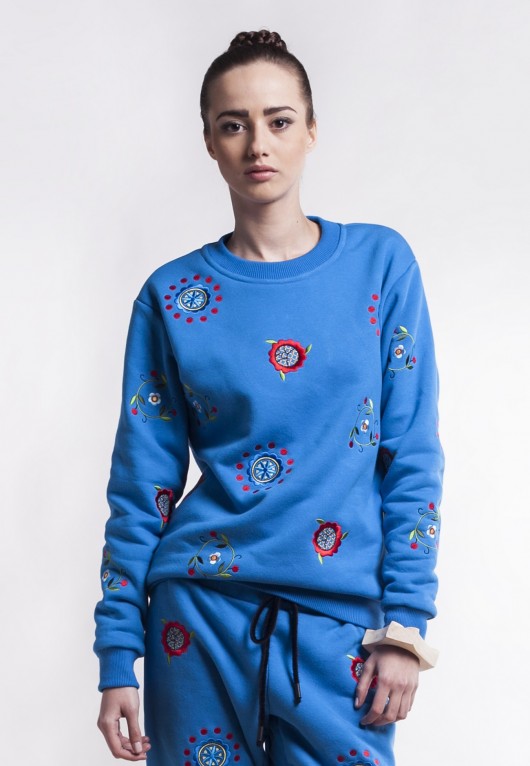 Blue blouse with flowers  Karolina Marczuk