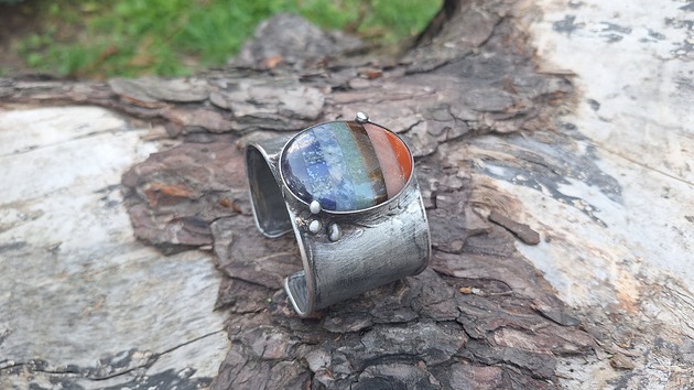 bransoletki wire wrapping Kolorowa - bransoletka regulowana