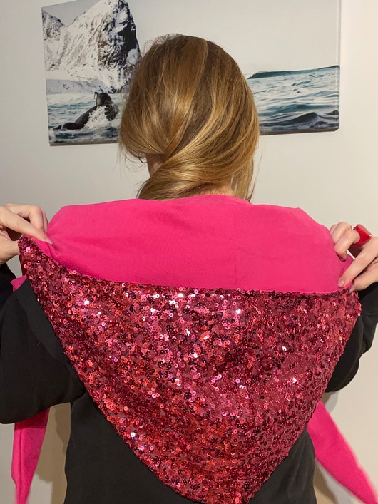 czapki damskie Cekinowy Tulik/kaptur