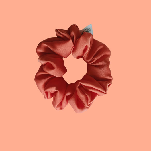 gumki do włosów Satynowa gumka satynowa scrunchie owijka frotka pomarańcz  MIDI