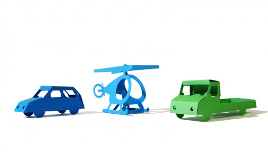 Kartka wycinanka - laweta, helikopter, samochód toprojekt