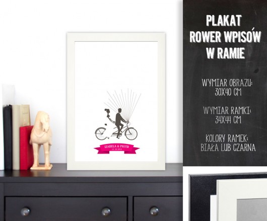 Rower Wpisów Gości weselnych - PLAKAT W RAMIE Pankmat