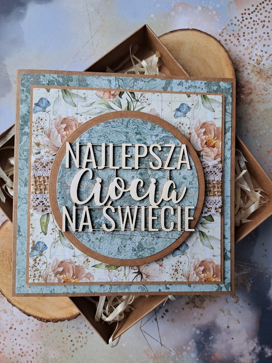 kartki scrapbooking Kartka dla cioci z okazji zakończenia żłobka/przedszkola