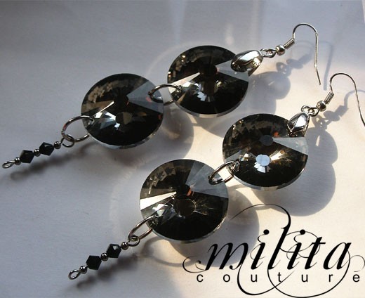 Duble Crystal Black Diamond - Kolczyki milita nikonorov