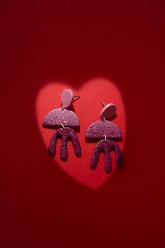 kolczyki z masy plastycznej Wiszące kolczyki Henri Matisse OMBRE