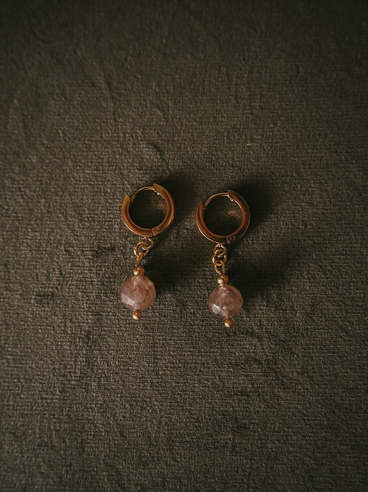 kolczyki z kamieniami Kolczyki z zawieszką z kamienia naturalnego