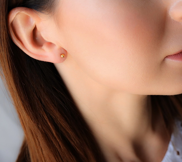 kolczyki pozłacane Kolczyki kulki sztyfty- srebro 925 pozłacane