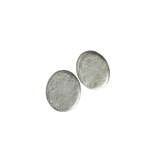 kolczyki srebrne Fakturowane kolczyki na sztyftach duże owale