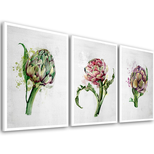 obrazy OBRAZ NA PŁÓTNIE -KARCZOCHY 3 części 50x70cm