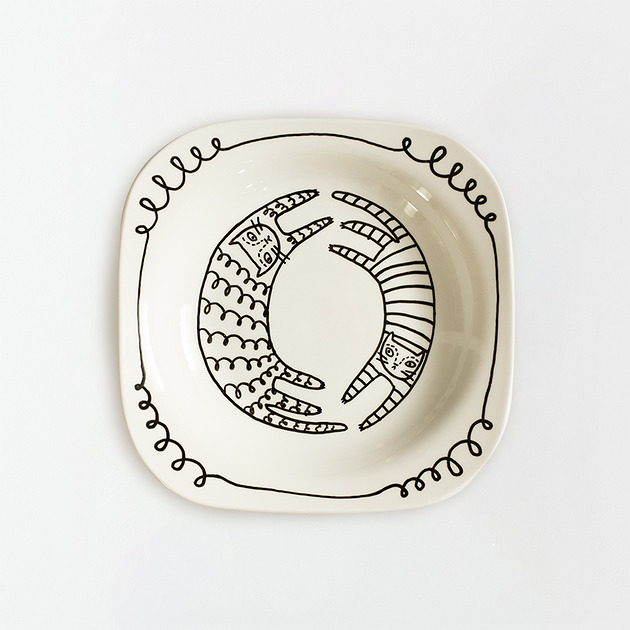 Ozdoby na ścianę Talerz na ścianę - dwa koty