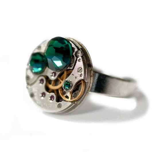 pierścionki - różne Pierścionek Czasu nie mierzący Emerald