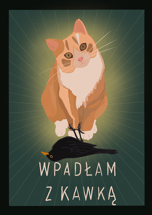 Wpadłam z kawką - plakat - wydruk Magda Rzeźniczak