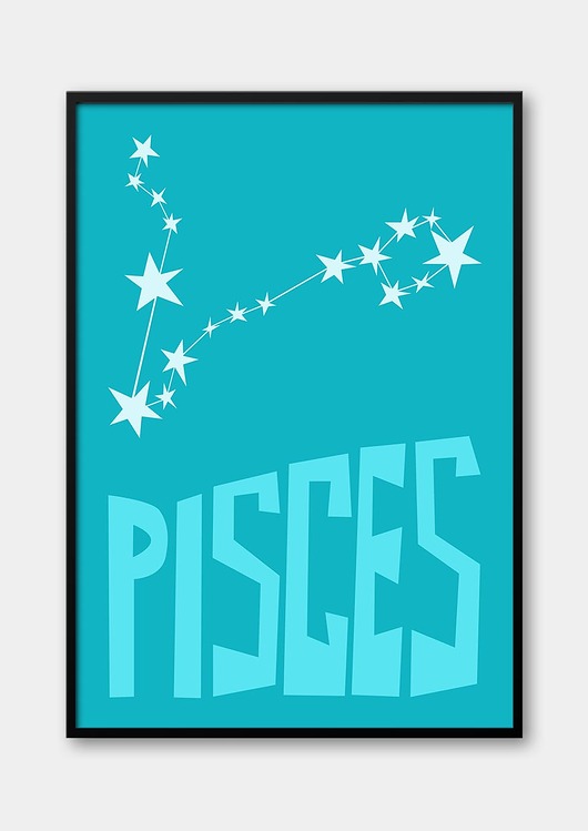 plakaty Plakat RYBY - PISCES Znaki Zodiaku Gwiazdozbiór