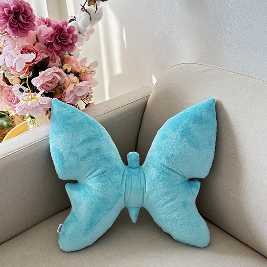 poduszki z grafiką Poduszka Dekoracyjna Motyl Pastelowy Jasny Turkus