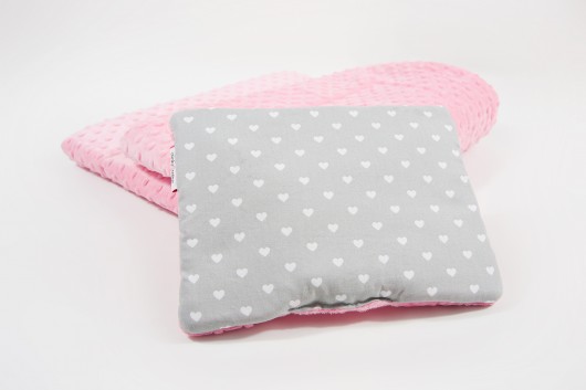 Podusia do wózka - serduszka - 23x30 cm Minky and Cotton