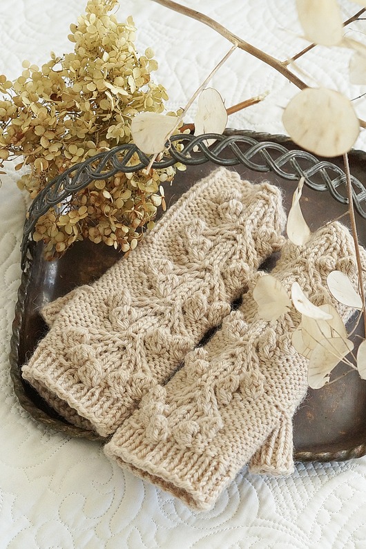 rękawiczki damskie Mitenki Flora z alpaki