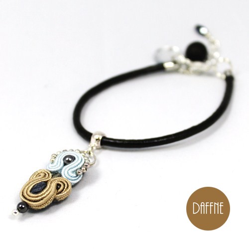 Blue Soutache Bracelet by Daffne LOVINA PRINTS