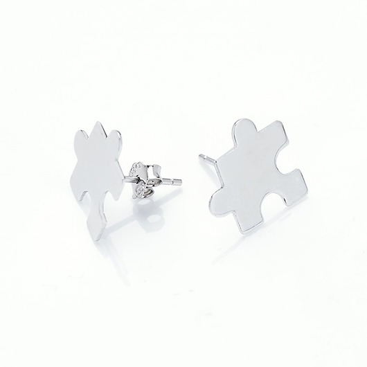 kolczyki srebrne Kolczyki puzzle srebrne