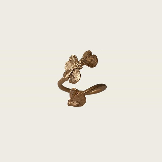 Złoty regulowany pierścień no.1- Gingko KOS jewellery