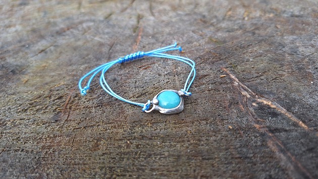 bransoletki wire wrapping Jadeit - bransoletka sznurkowa