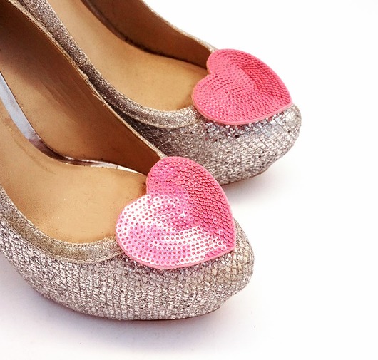 NEW! Klipsy do butów -We love sequins - Pink Coquet