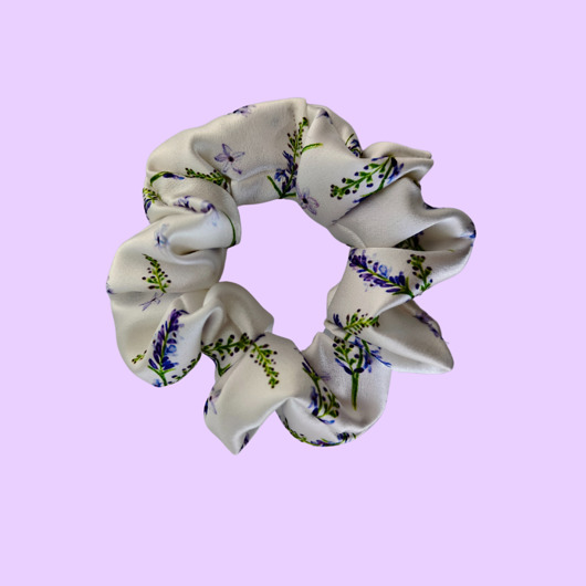 gumki do włosów Gumka jedwabna, scrunchie, frotka fioletowe pole MIDI